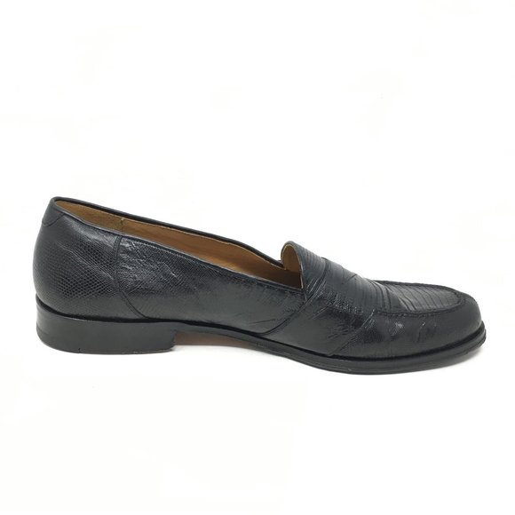 Magnanni Loafers Shoes Size 15 Black Full Lizard main image 5